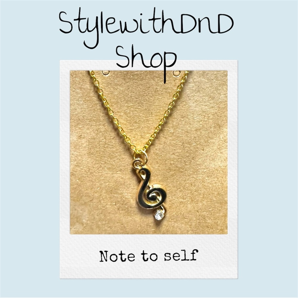 Gold Treble Clef Pendant Necklace